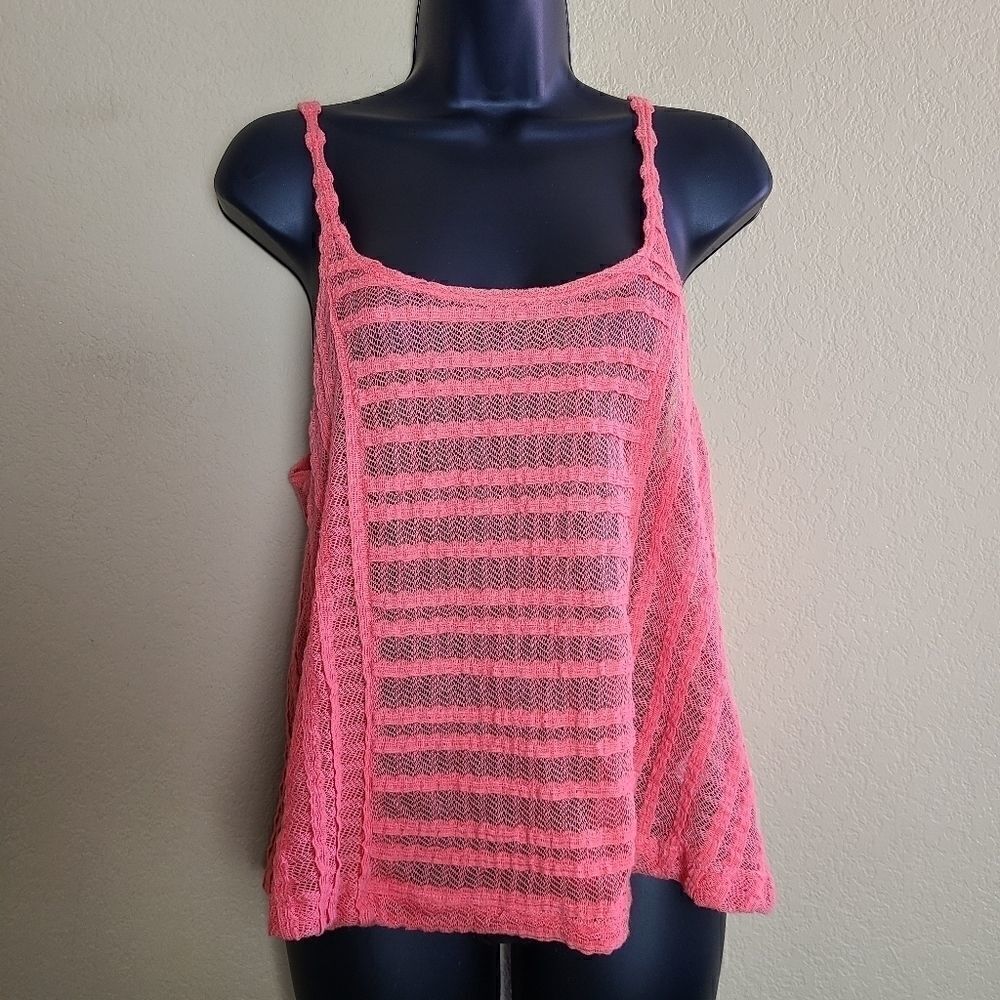 Staring At Stars Coral Sheer Top